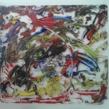 Painting titled "Abstract on glass" by Ioshua Carvalho, Original Artwork