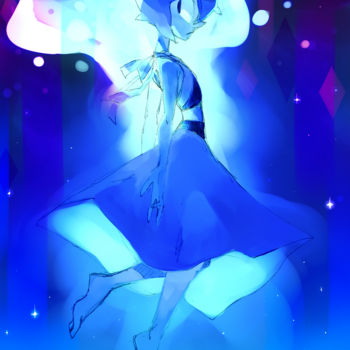 Digital Arts titled "Lapis lazuli" by Io Zárate, Original Artwork, Digital Painting