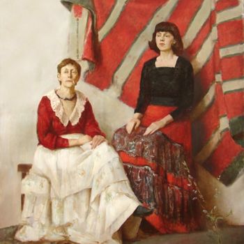 Картина под названием ""Две женщины"" - Igor Panov, Подлинное произведение искусства, Масло