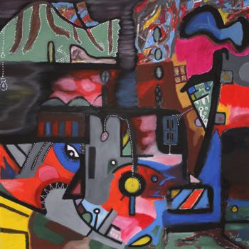 Malerei mit dem Titel "4-sumergido-en-la-o…" von Iván Porcia, Original-Kunstwerk, Öl