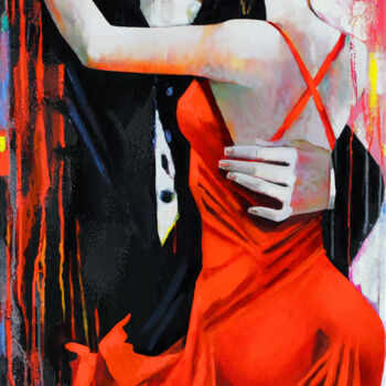 Painting titled "Tango Buenos Aires,…" by Ira Tsantekidou, Original Artwork, Acrylic