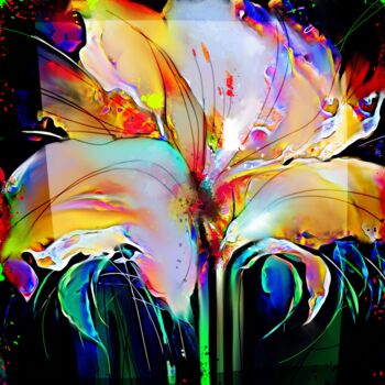Painting titled "Flower 39" by Ira Tsantekidou, Original Artwork, Digital Painting