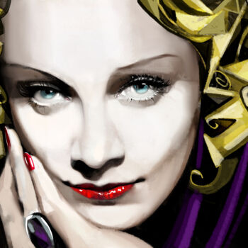 Painting titled "Marlene Dietrich 4" by Ira Tsantekidou, Original Artwork, Digital Painting