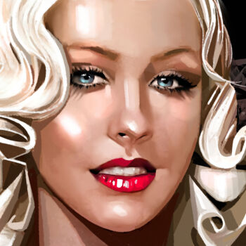Peinture intitulée "Christina Aguilera 2" par Ira Tsantekidou, Œuvre d'art originale, Peinture numérique