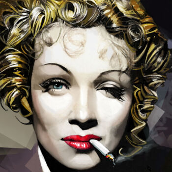 Peinture intitulée "Marlene Dietrich 1" par Ira Tsantekidou, Œuvre d'art originale, Peinture numérique