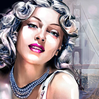 Malerei mit dem Titel "Lana Turner" von Ira Tsantekidou, Original-Kunstwerk, Digitale Malerei