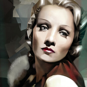 「Marlene Dietrich」というタイトルの絵画 Ira Tsantekidouによって, オリジナルのアートワーク, デジタル絵画