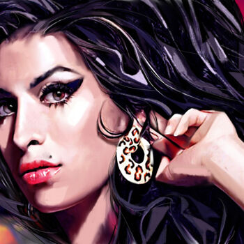 Malerei mit dem Titel "Amy Winehouse" von Ira Tsantekidou, Original-Kunstwerk, Digitale Malerei