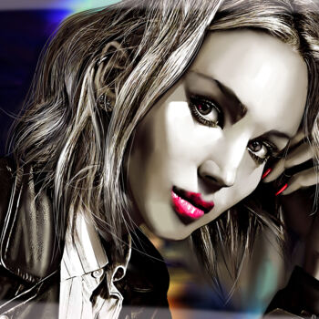 Pintura titulada "Jennifer Lawrence 2" por Ira Tsantekidou, Obra de arte original, Pintura Digital