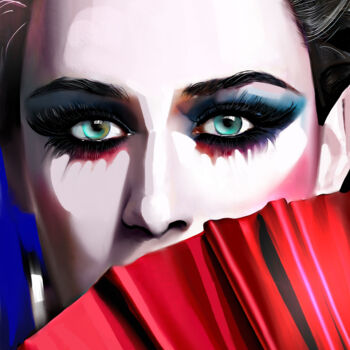 Painting titled "Katy Perry 1" by Ira Tsantekidou, Original Artwork, Digital Painting