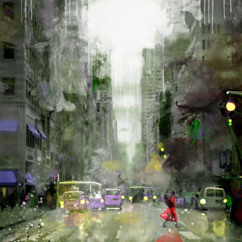 Malarstwo zatytułowany „New York Street 1” autorstwa Ira Tsantekidou, Oryginalna praca, Malarstwo cyfrowe