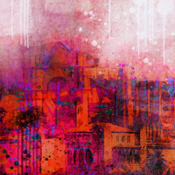 Painting titled "Cathedral in Palma 1" by Ira Tsantekidou, Original Artwork, Digital Painting