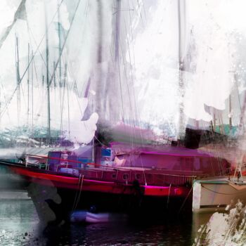 Painting titled "Harbour 1" by Ira Tsantekidou, Original Artwork, Digital Painting