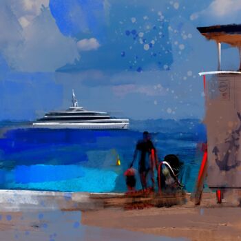 Painting titled "On Seaside 2" by Ira Tsantekidou, Original Artwork, Digital Painting