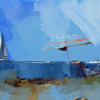 Peinture intitulée "On Seaside 1" par Ira Tsantekidou, Œuvre d'art originale, Peinture numérique