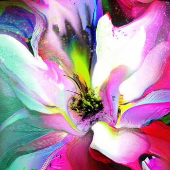 Schilderij getiteld "Flower Composition 3" door Ira Tsantekidou, Origineel Kunstwerk, Digitaal Schilderwerk
