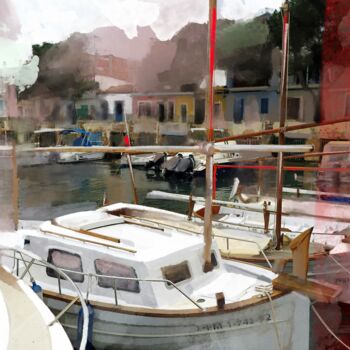 Painting titled "Mallorca, Cala Figu…" by Ira Tsantekidou, Original Artwork, Digital Painting