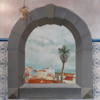 Painting titled "Lisbonne" by Iracéma Lambotte (ira), Original Artwork, Oil