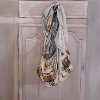 Ζωγραφική με τίτλο "Le foulard #ArtistS…" από Iracéma Lambotte (ira), Αυθεντικά έργα τέχνης, Λάδι Τοποθετήθηκε στο Ξύλινο φο…