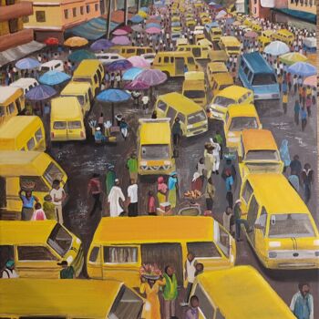 Peinture intitulée "Marché en ville" par Iracéma Lambotte (ira), Œuvre d'art originale, Acrylique