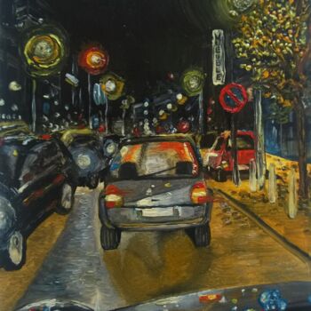 Pintura titulada "Charleroi de nuit." por Iracéma Lambotte (ira), Obra de arte original, Oleo
