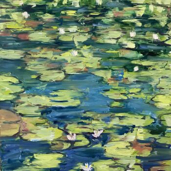 Malarstwo zatytułowany „Water lily 2” autorstwa Iryna Karpiak, Oryginalna praca, Olej