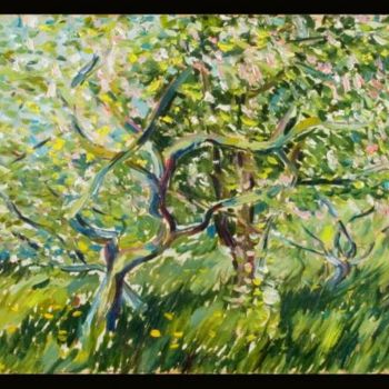 Painting titled "apple tree" by Obchelli, Original Artwork, Oil