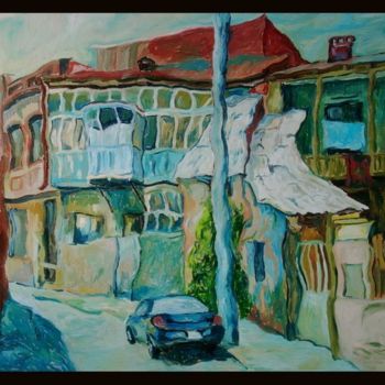 Painting titled "Old town" by Obchelli, Original Artwork, Oil