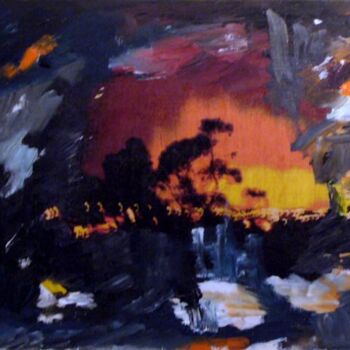 Pittura intitolato "nocturne 2" da Irane Perko, Opera d'arte originale