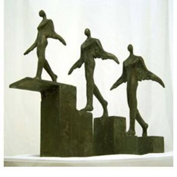 Rzeźba zatytułowany „menter en bas” autorstwa Haider Wady, Oryginalna praca, Metale