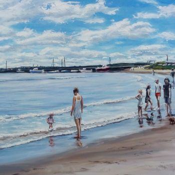 Painting titled "Carne Beach, Wexfor…" by Martin Mc Cormack, Original Artwork, Oil Mounted on Wood Stretcher frame