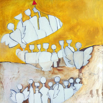 Картина под названием "What do you think?" - Iren Krum, Подлинное произведение искусства, Масло Установлен на Деревянная рам…