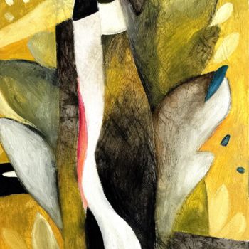 Pittura intitolato "Yellow Spirit" da Iren Krum, Opera d'arte originale, Olio Montato su Telaio per barella in legno