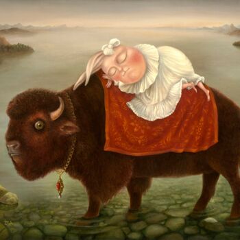 Gravures & estampes intitulée "Sleeping Beauty. Pr…" par Irena Aizen, Œuvre d'art originale, Impression numérique Monté sur…