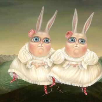 Картина под названием "Dancing Twins" - Irena Aizen, Подлинное произведение искусства, Масло