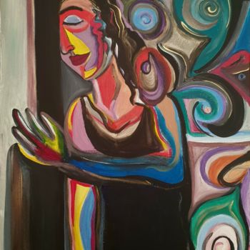Malerei mit dem Titel "Tired" von Irena Goftman, Original-Kunstwerk, Acryl