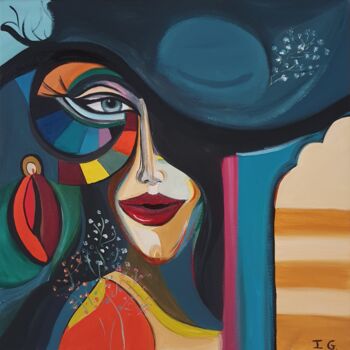 Painting titled "Mysterious" by Irena Goftman, Original Artwork, Acrylic
