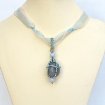 Design titled "Caged blue agate pe…" by Irena Zelickman, Original Artwork, Jewelry