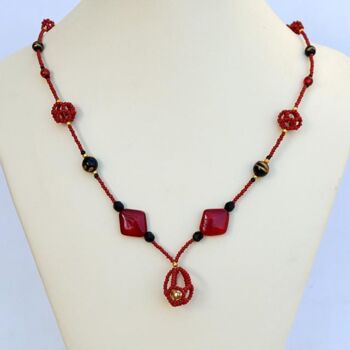 "Red necklace with b…" başlıklı Design Irena Zelickman tarafından, Orijinal sanat, Takı