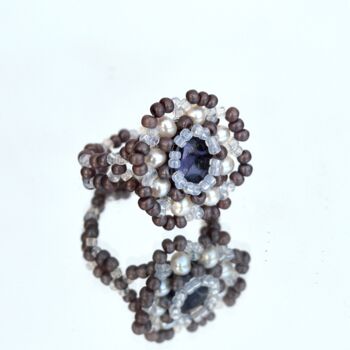 Design titled "Flower ring with io…" by Irena Zelickman, Original Artwork, Jewelry