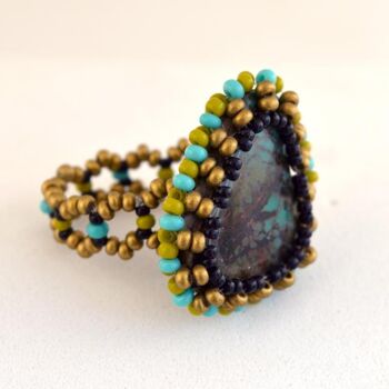 设计 标题为“Green turquoise ring” 由Irena Zelickman, 原创艺术品, 首饰
