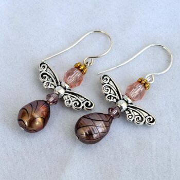 Design intitulée "Sweet angel earrings" par Irena Zelickman, Œuvre d'art originale, Bijoux