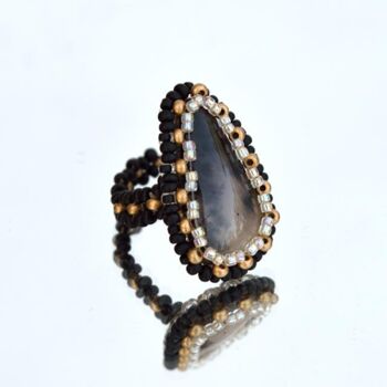 Design / Projektowanie użytkowe zatytułowany „Dendrite agate ring” autorstwa Irena Zelickman, Oryginalna praca, Biżuteria