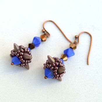 Design titled "Blue and copper spi…" by Irena Zelickman, Original Artwork, Jewelry