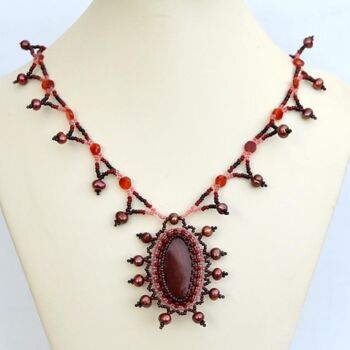 Design titled "Spiky red necklace" by Irena Zelickman, Original Artwork, Jewelry