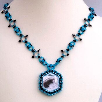 Design titled "Blue necklace with…" by Irena Zelickman, Original Artwork, Jewelry
