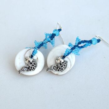 Diseño titulada "Sea ripple earrings…" por Irena Zelickman, Obra de arte original, Joyas