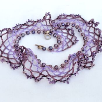 Design titled "Purple waves neckla…" by Irena Zelickman, Original Artwork, Jewelry
