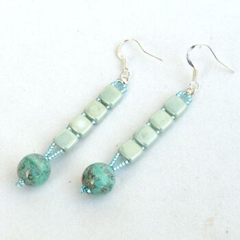Design titled "Minty blue earrings" by Irena Zelickman, Original Artwork, Jewelry
