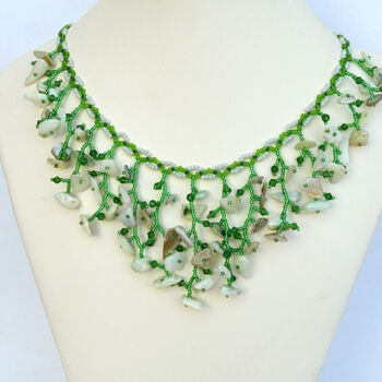 Design intitolato "Spring twiggy neckl…" da Irena Zelickman, Opera d'arte originale, Gioielli